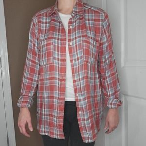 Massimo women's button up rayon medium boyfriend style shirt, super soft